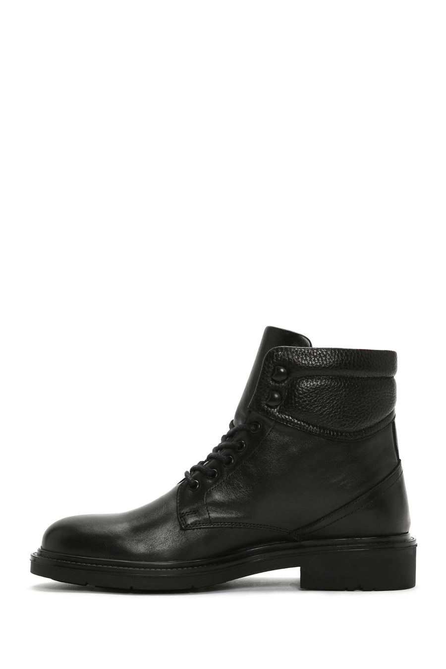 Men's Black Lace-Up Leather Boots