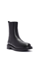 Women's Black Zipper Patterned Leather Boots | Derimod