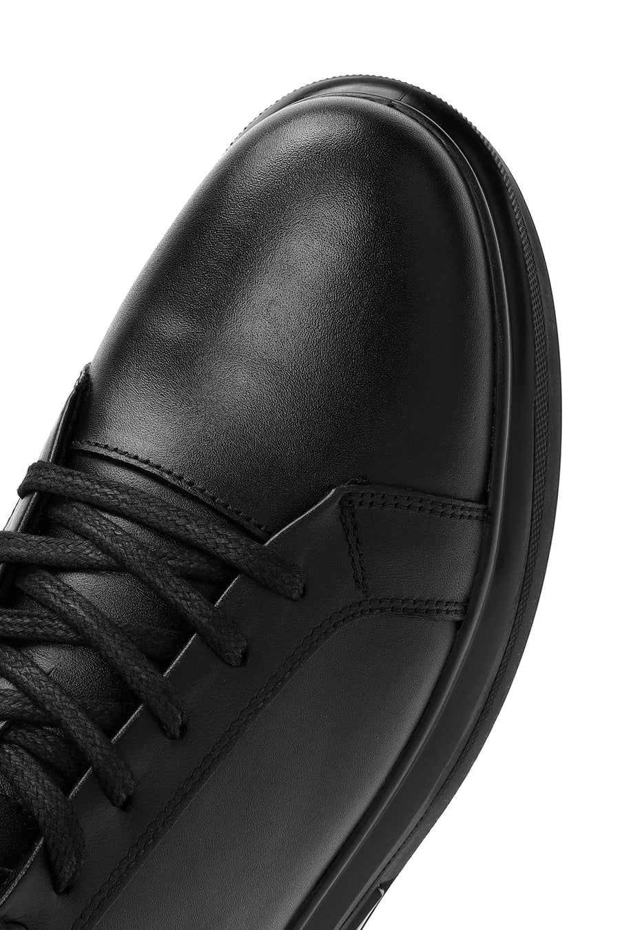 Men's Black Lace-up Leather Sneaker