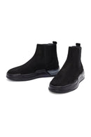 Men's Black Suede Leather Casual Chelsea Boots | Derimod