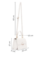 Women's Cream Long Strap Printed Classic Crossbody Bag | Derimod