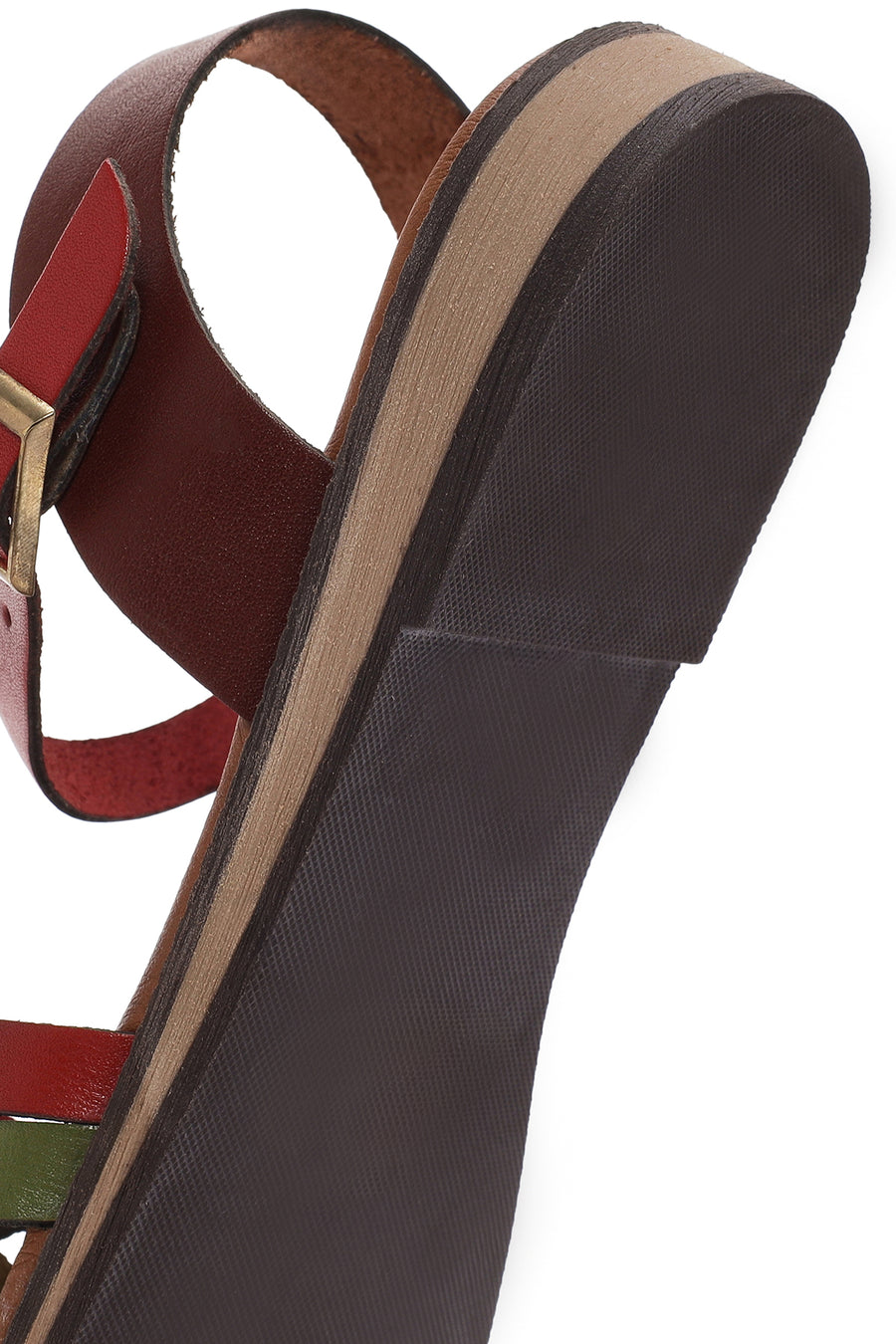Women's Colorful Buckle Leather Bodrum Sandals