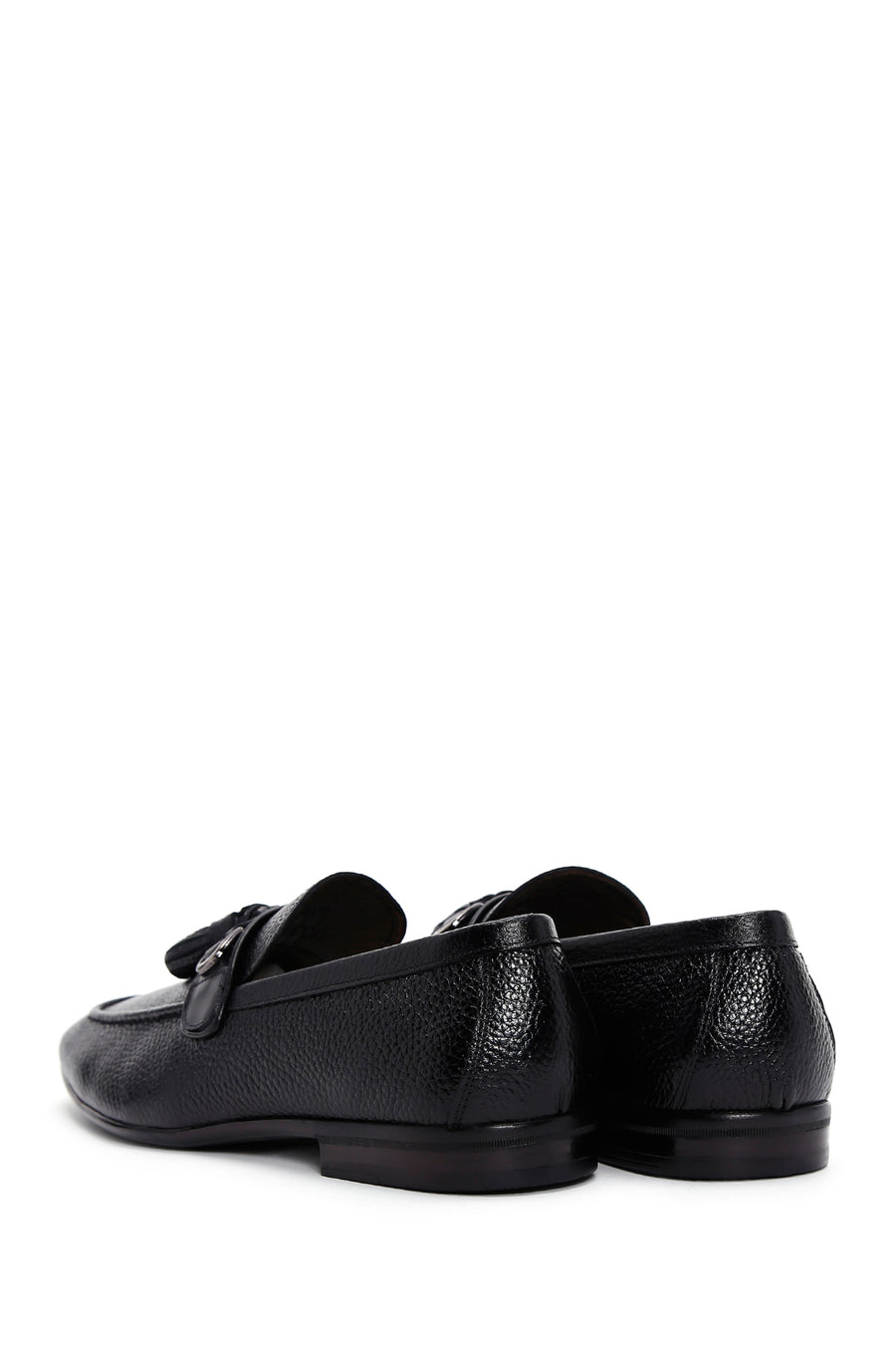 Erkek Siyah Deri Püsküllü Klasik Loafer