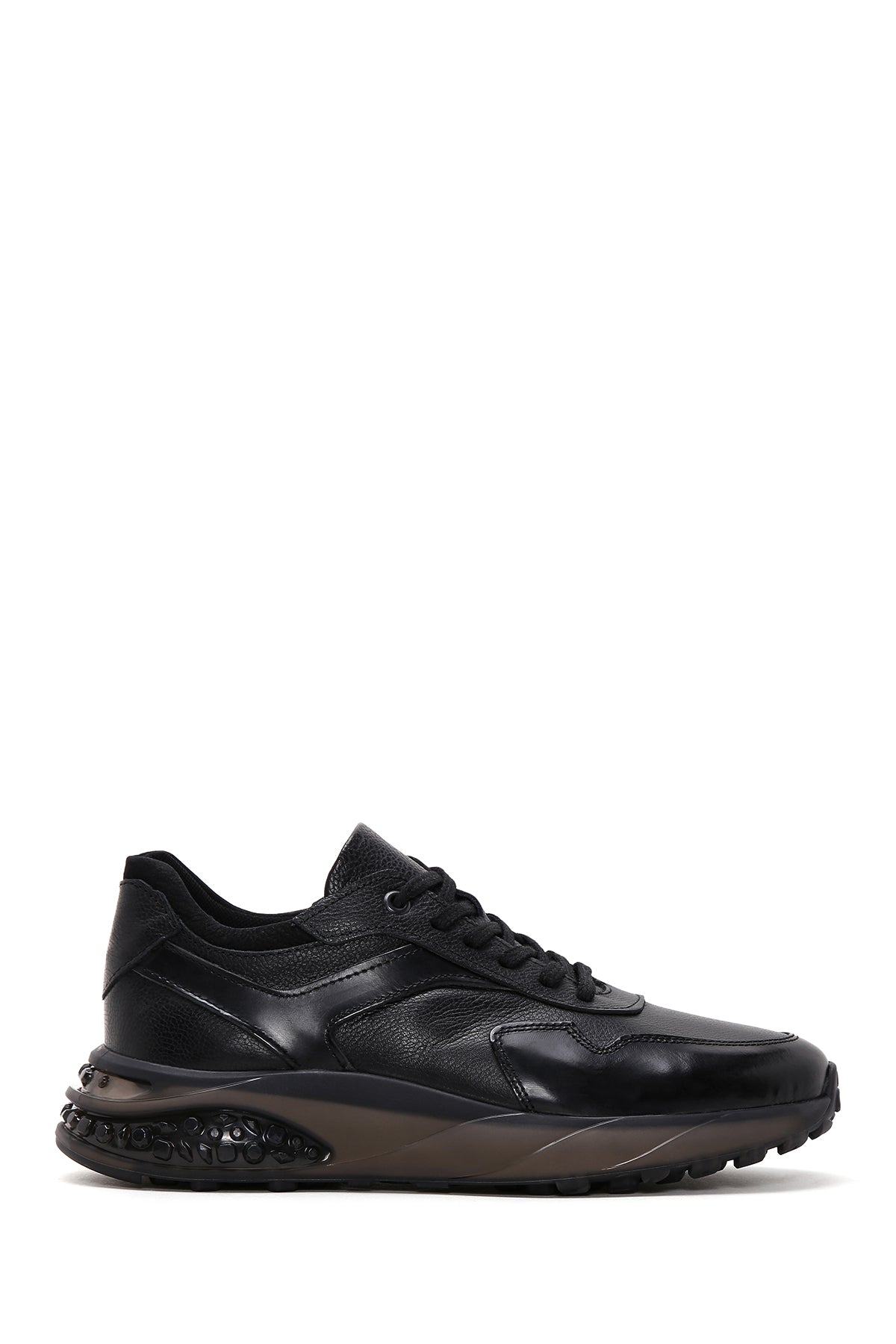 Men's Black Leather Sneaker 23WFD694614 | Derimod