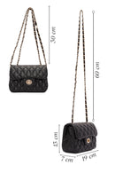 Women's Black Long Strap Quilted Mini Crossbody Bag | Derimod