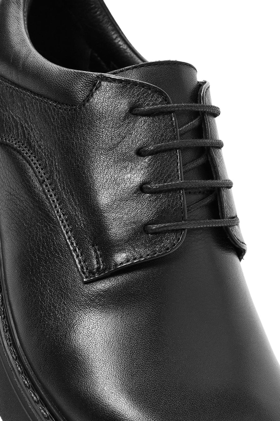 Men's Black Lace-up Leather Casual Shoes