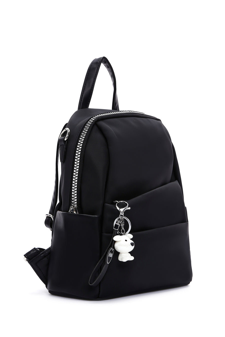 Women's Black Long Strap Backpack