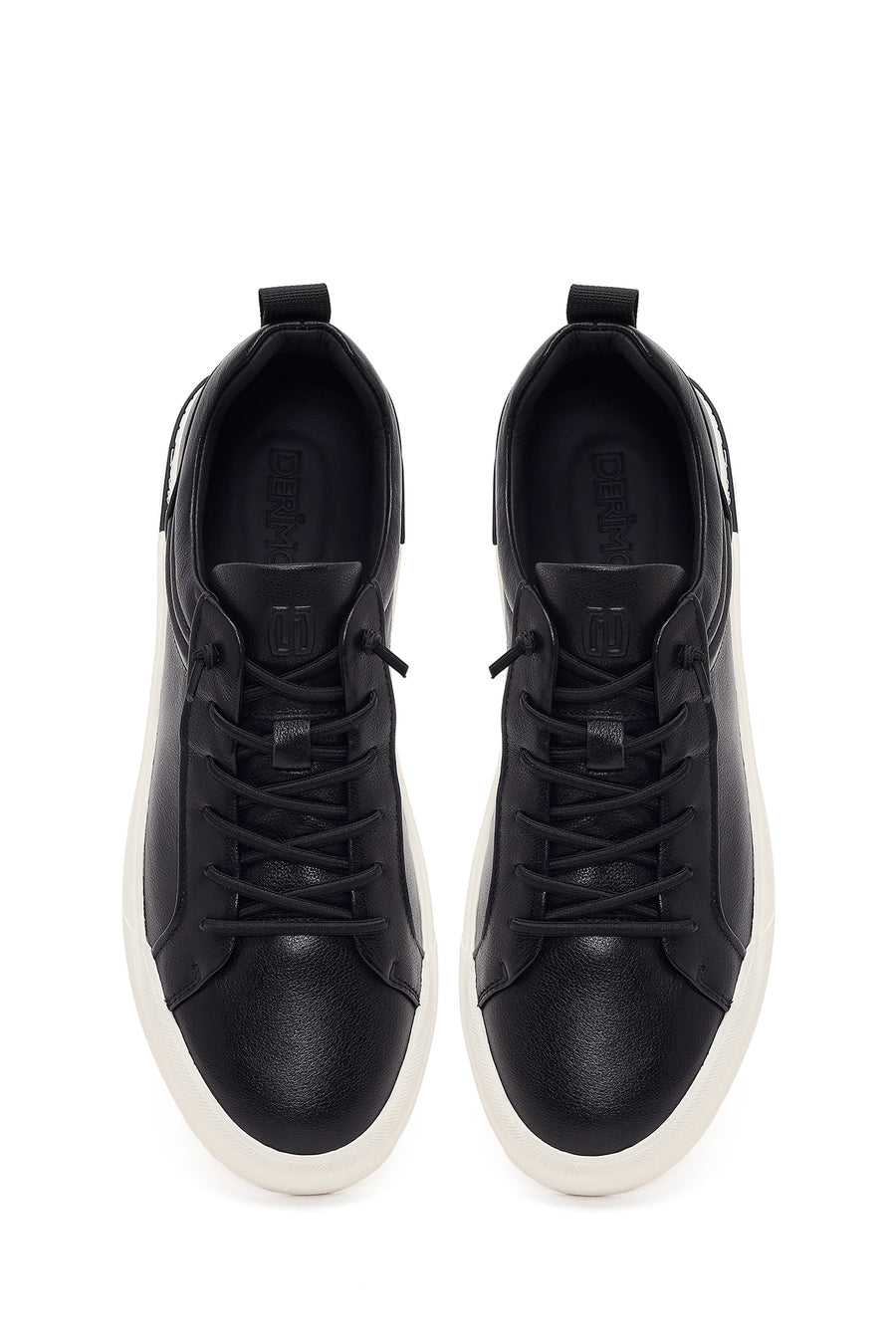 Men's Black Lace-up Leather Sneaker