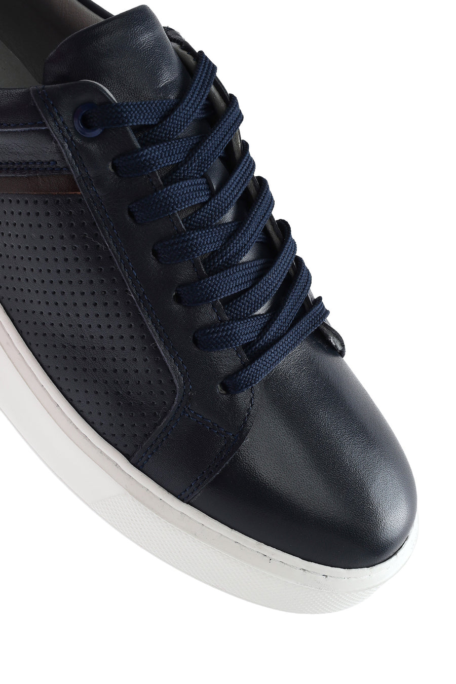 Male Navy Lace-up Leather Sneaker