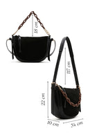 Women's Black Suede Shoulder Bag | Derimod