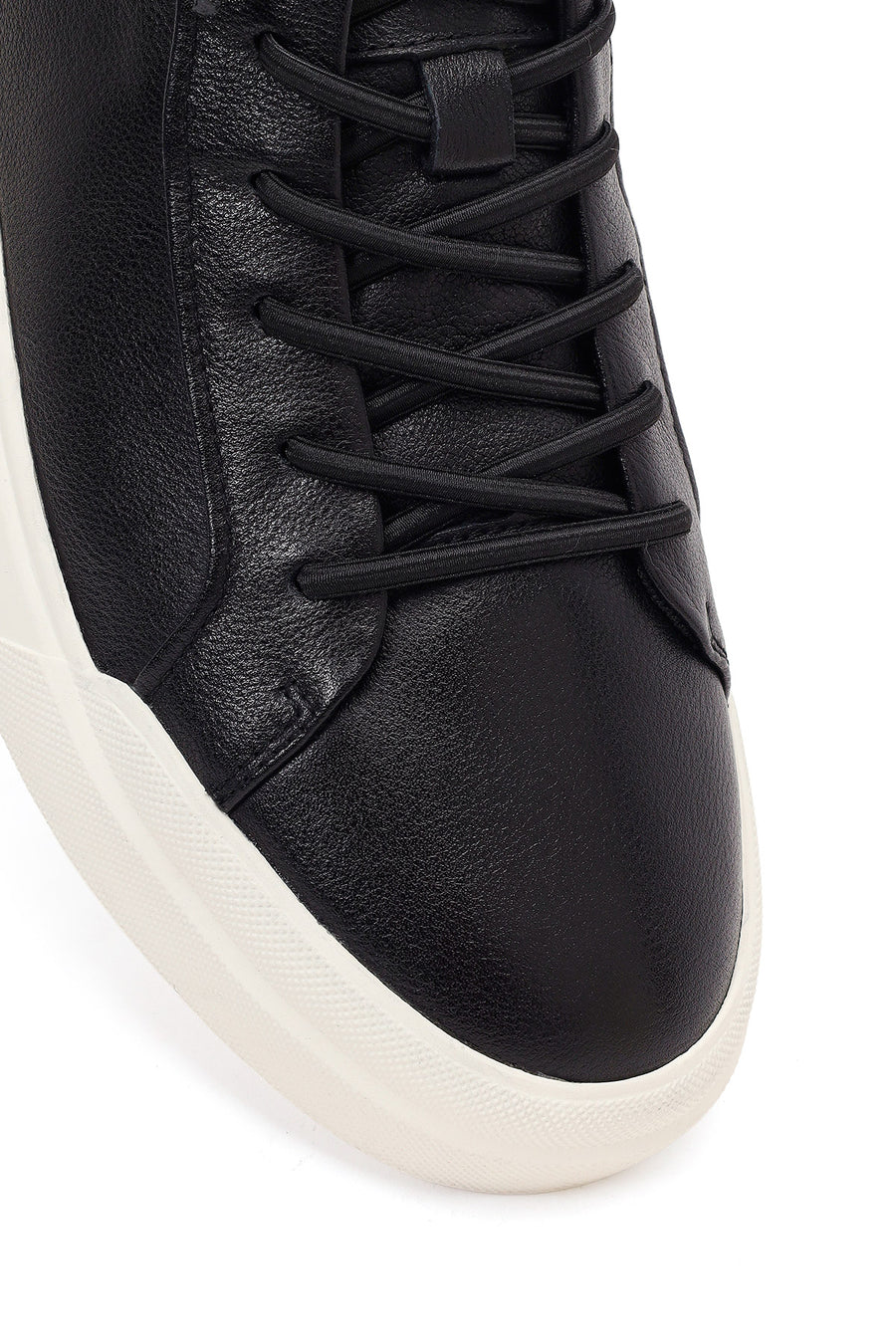 Men's Black Lace-up Leather Sneaker