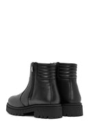 Women's Black Zippered Leather Casual Boots | Derimod