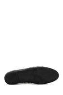 Women's Black Stone Leather Ballerinas | Derimod