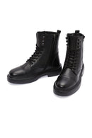 Men's Black Zippered Leather Casual Boots | Derimod