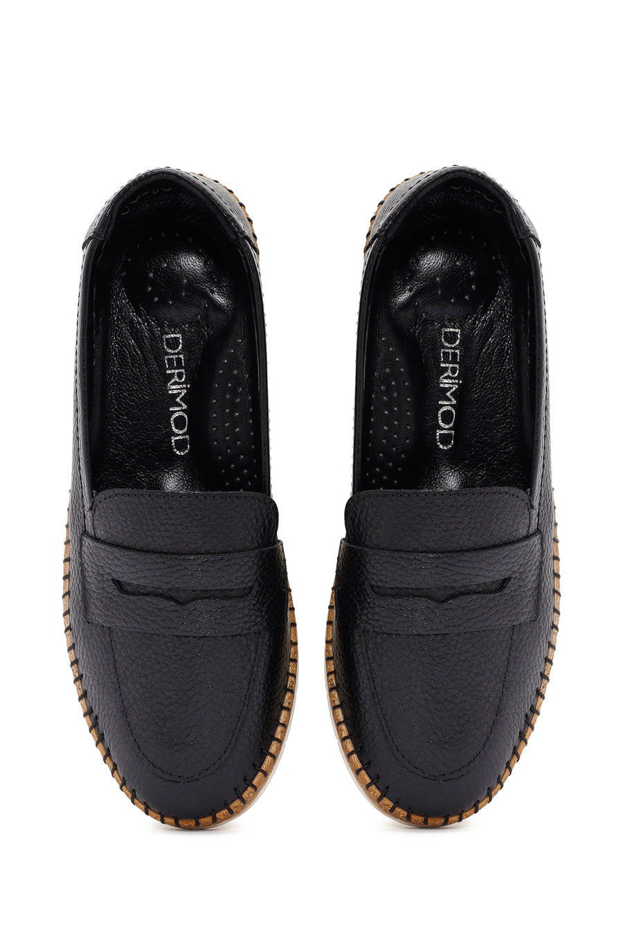 Kadın Siyah Deri Comfort Loafer