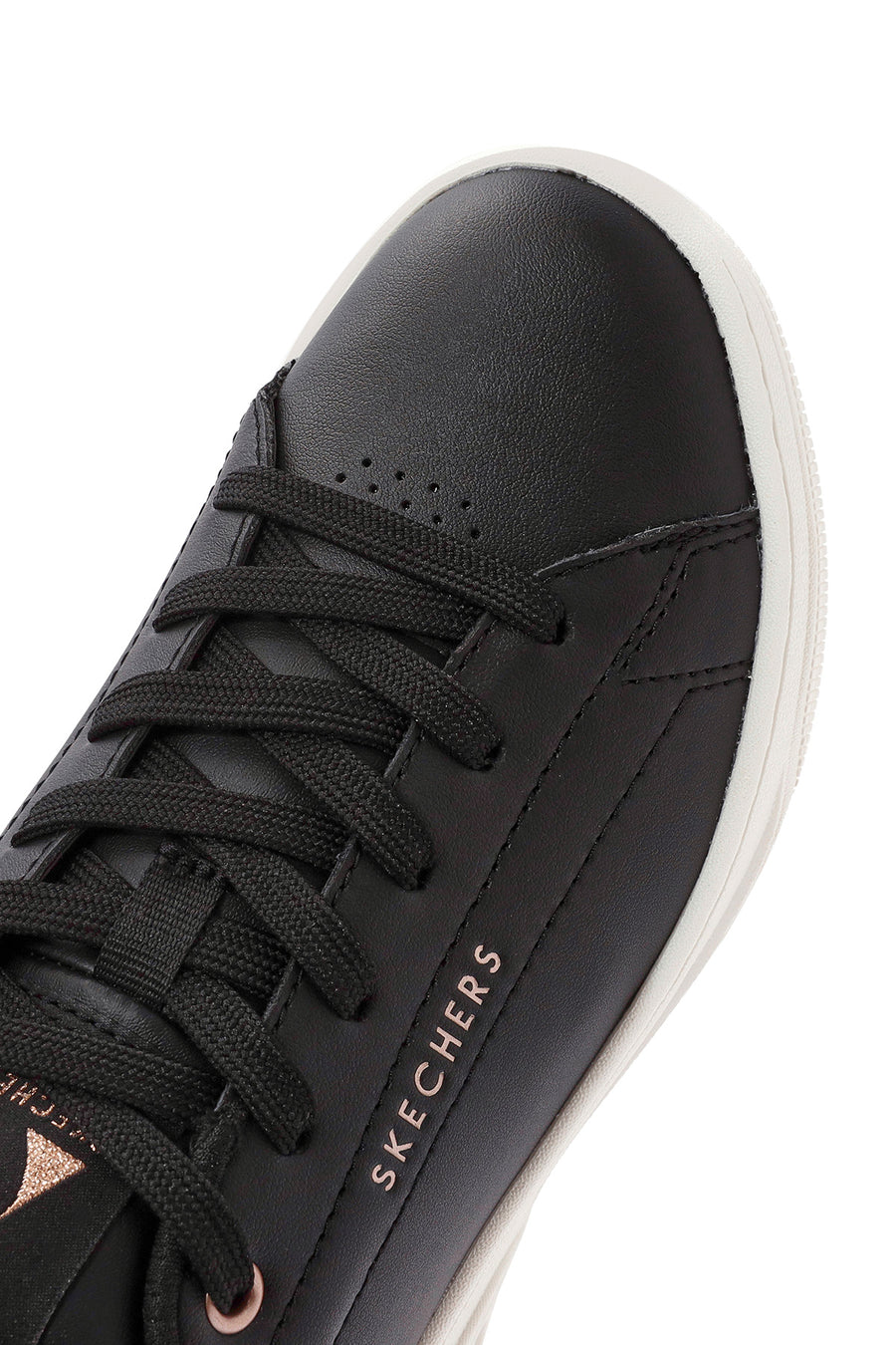 Skechers Kadın Siyah Uno Court Bağcıklı Kalın Tabanlı Deri Sneaker