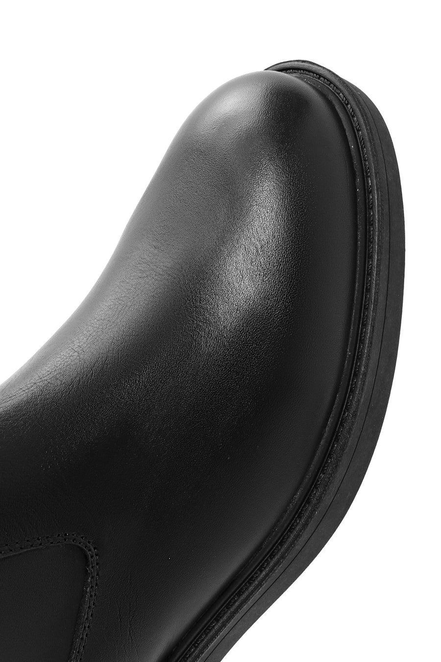 Men's Black Zippered Leather Casual Boots