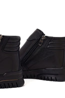Woman Black Zip Closure Leather Comfort Boots | Derimod