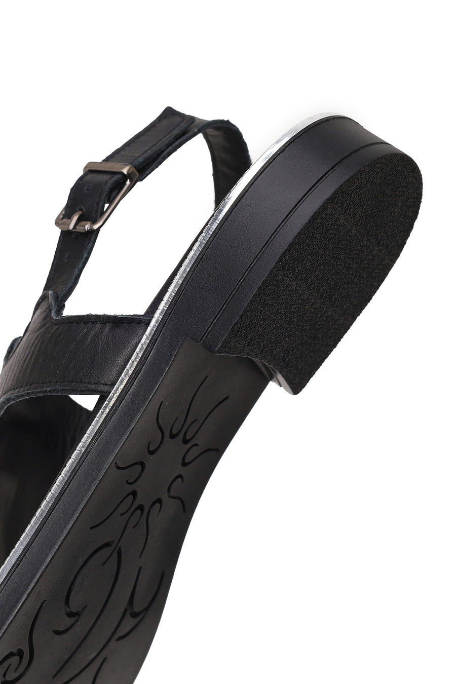 Women's Black Leather Flip-Flop Sandals