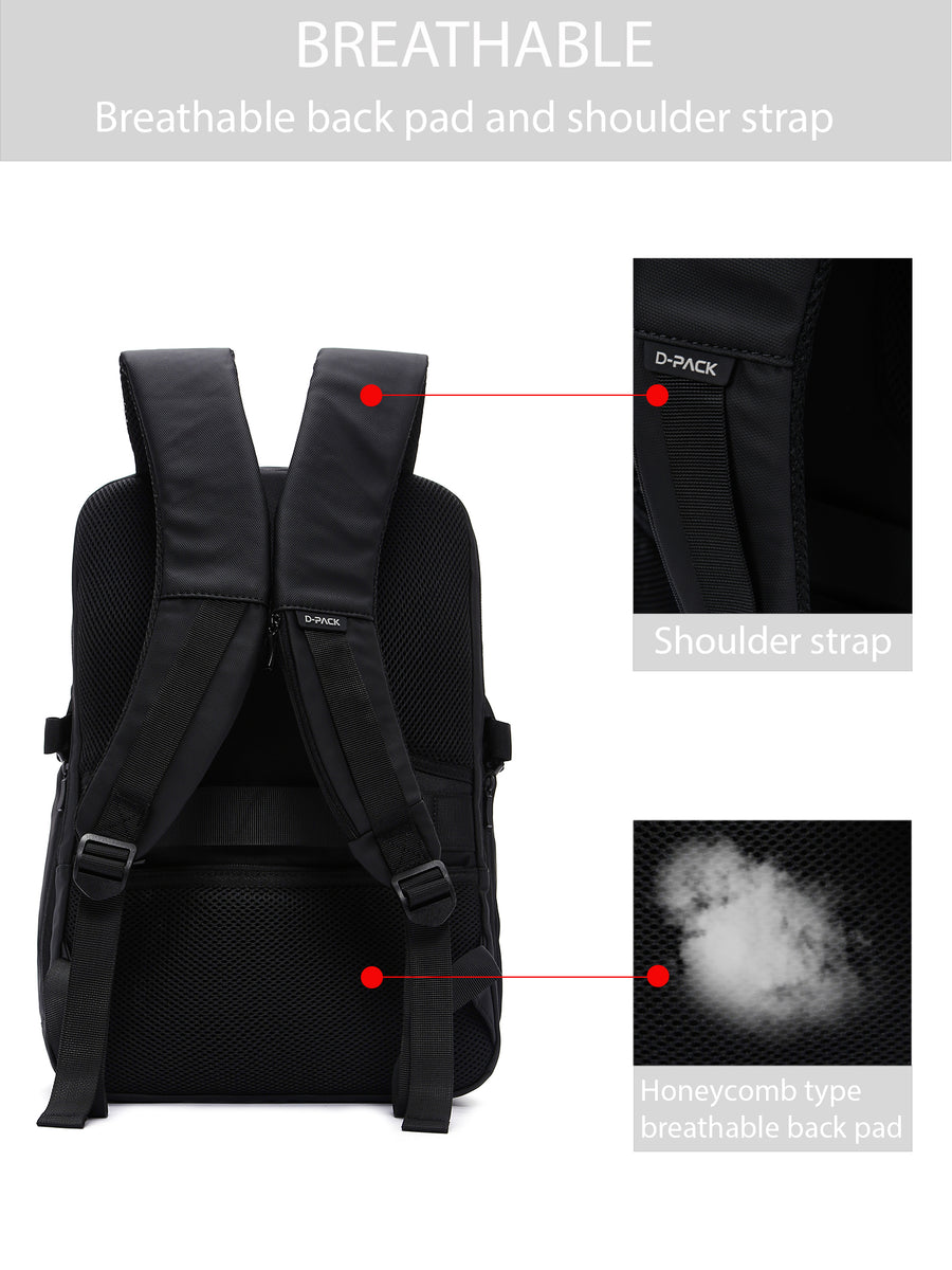 D-Pack Unisex Siyah Teknolojik Kumaş Sırt Çantası