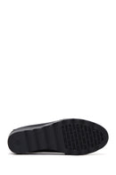 Woman Black Buckle Detailed Wedge Heels Leather Loafer | Derimod