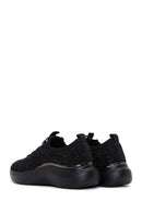 Women's Black Stone Thick Soled Sneaker | Derimod