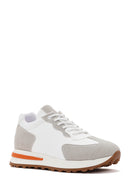 Women's White Suede Sneaker | Derimod