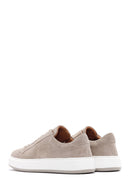 Men's Beige Thick Soled Laced Suede Leather Sneaker | Derimod