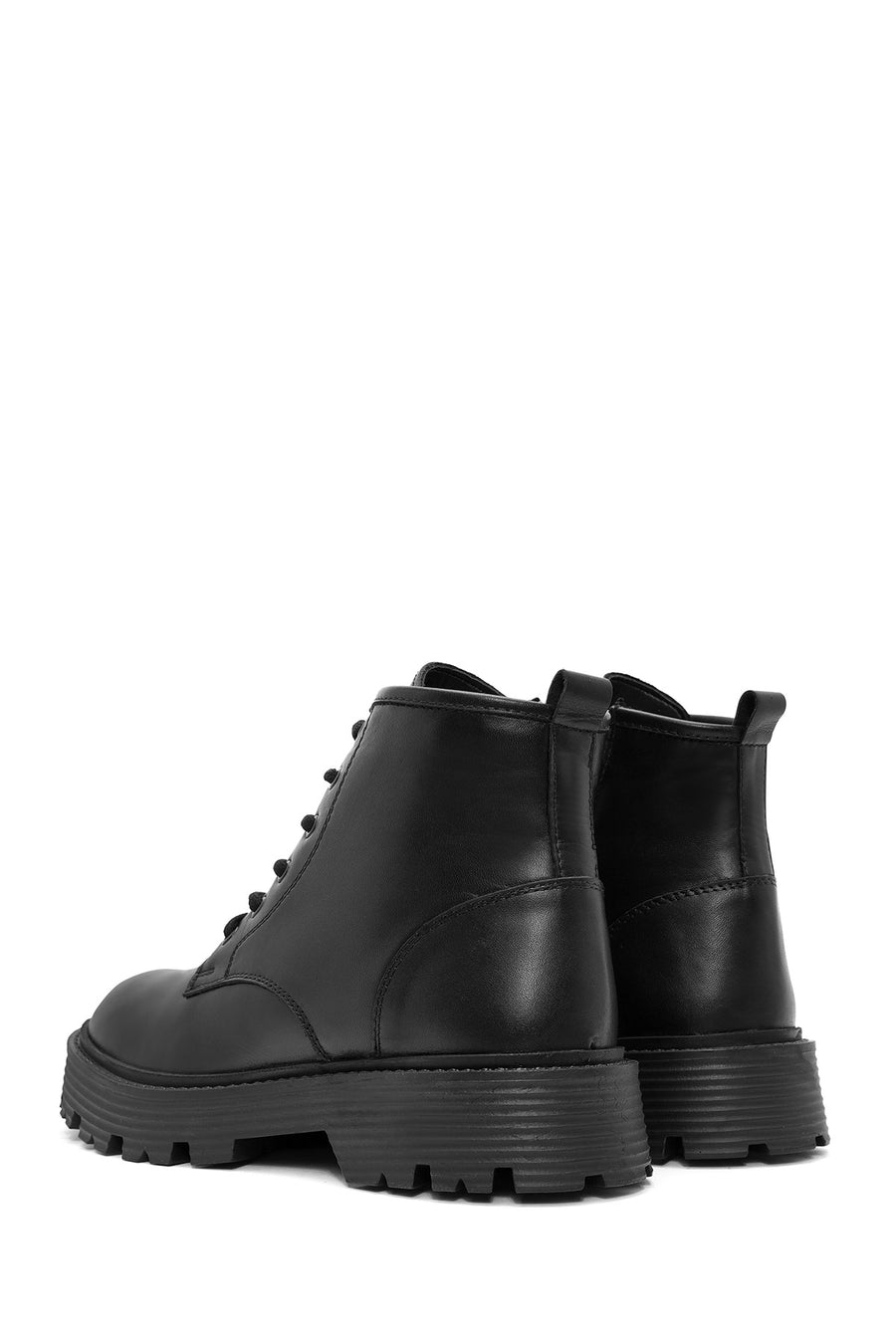 Men's Black Zippered Leather Casual Boots