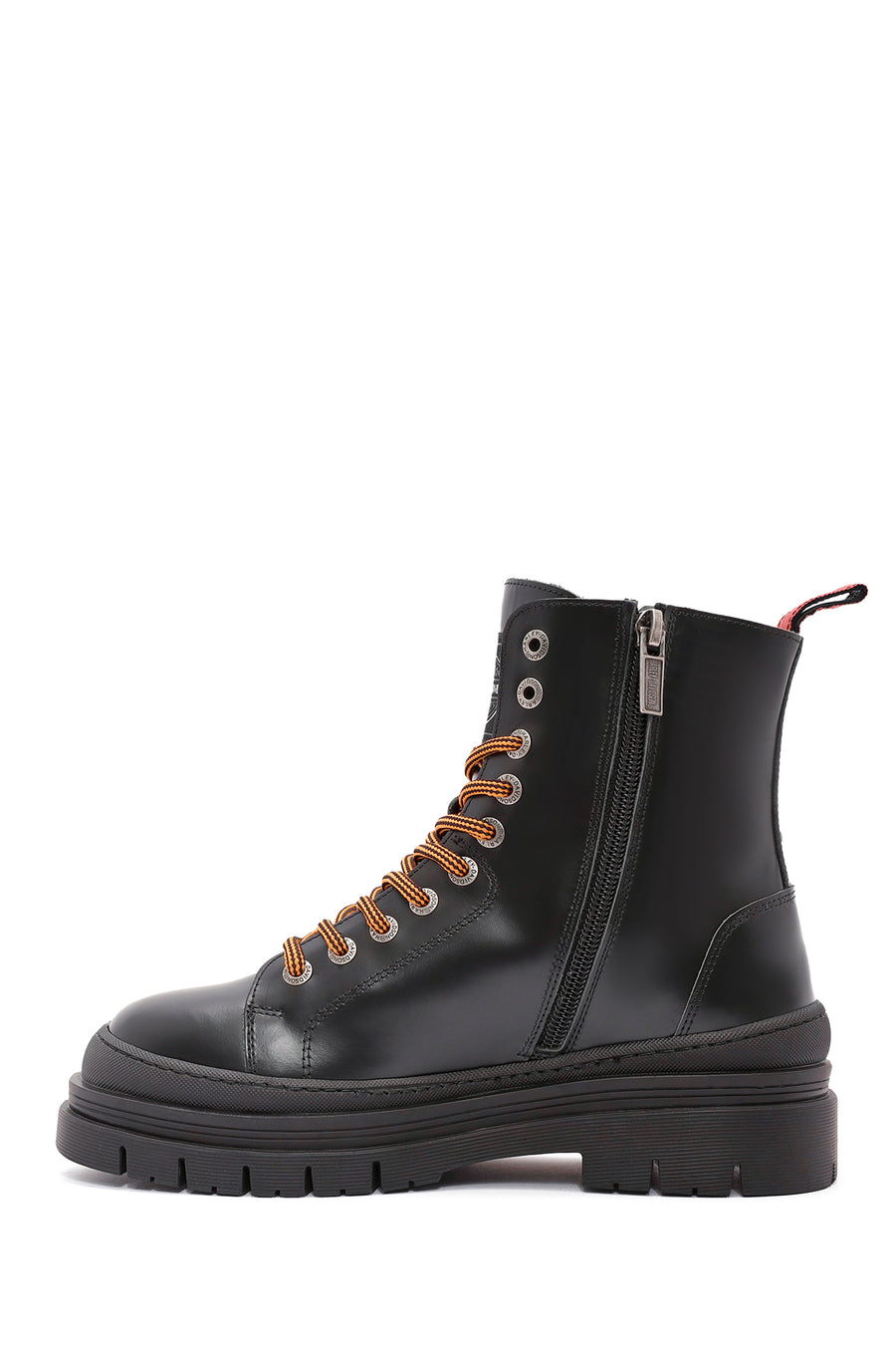 Harley Davidson Women's Black Jimmy Zipper Leather Combat Boots