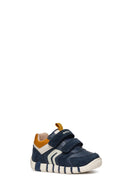 Geox Baby Boy Navy Blue Iupidoo Banded Leather Sneakers | Derimod