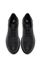 Woman Black Lace-up Leather Masculine Shoes | Derimod