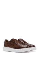 Men's Tan Thick Sole Lace Up Leather Sneaker | Derimod