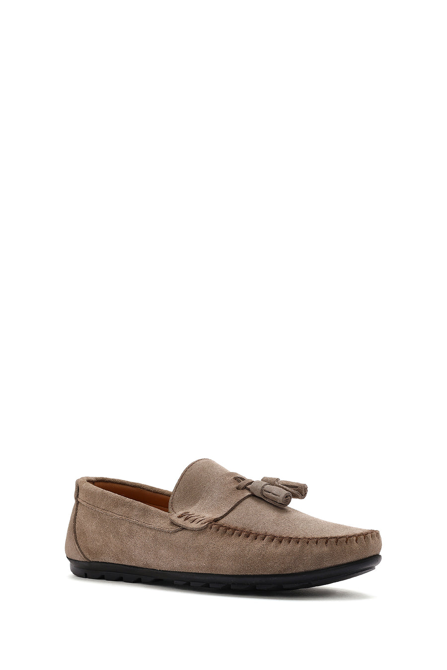Men's Beige Tassel Suede Leather Loafer