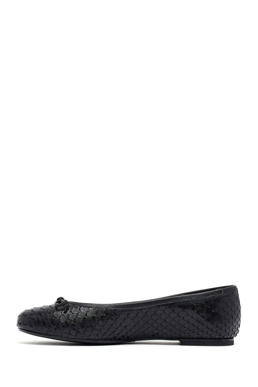 Woman Black Patterned Leather Babet