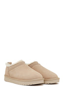 Woman Beige Suede Teddy Boots | Derimod
