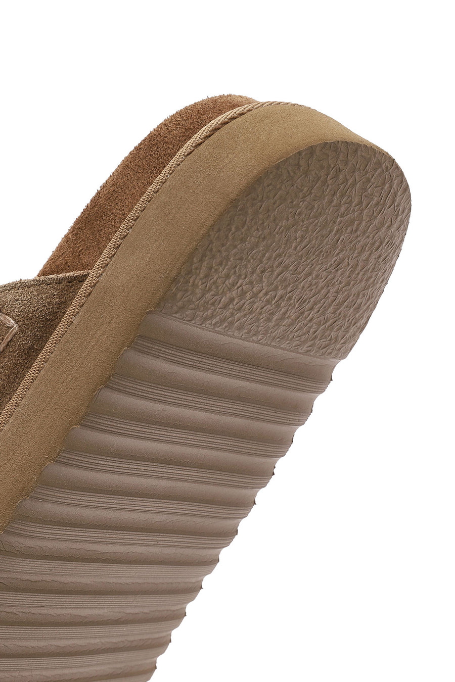 Women's Brown Thick Soled Suede Leather Slippers