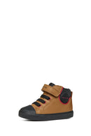 Geox Baby Boy Tan Gisli Toddler Banded Nubuck Leather Sneaker | Derimod