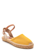 Kadın Sarı Hasır Taban Espadril Sandalet | Derimod