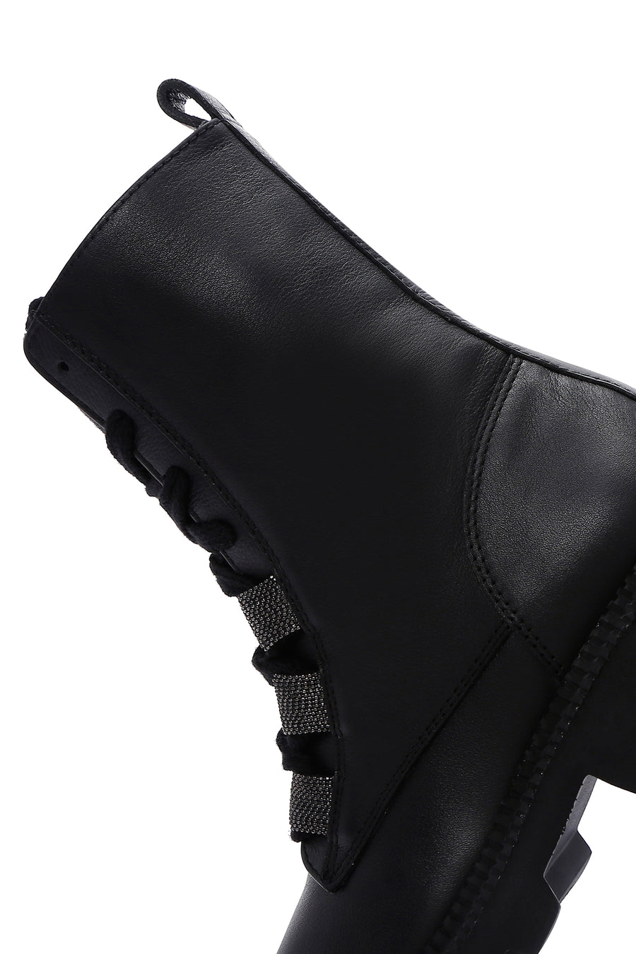 Kadın Siyah Deri Fermuarlı Bot