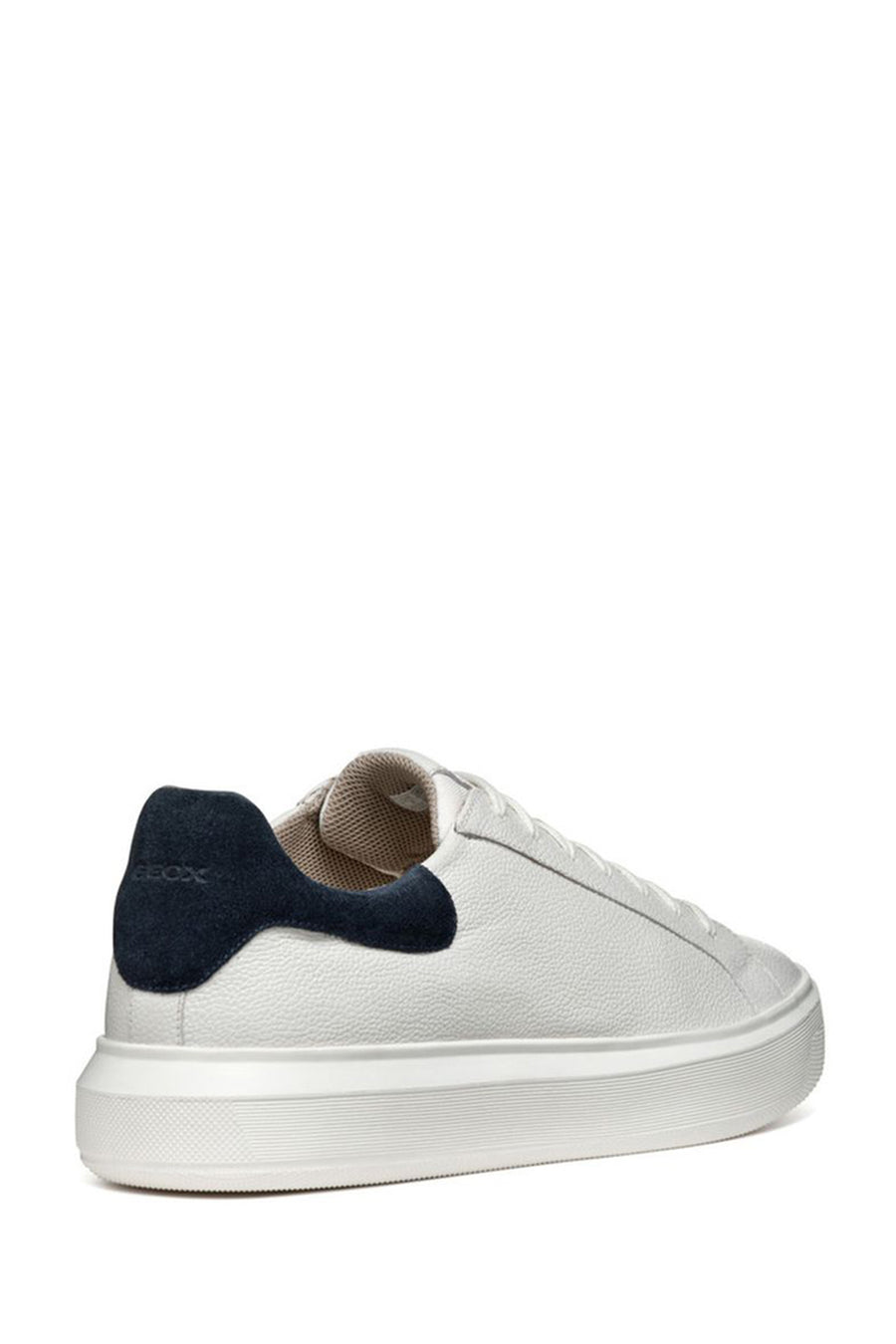 Geox Men's White Deiven Lace-up Leather Casual Sneaker