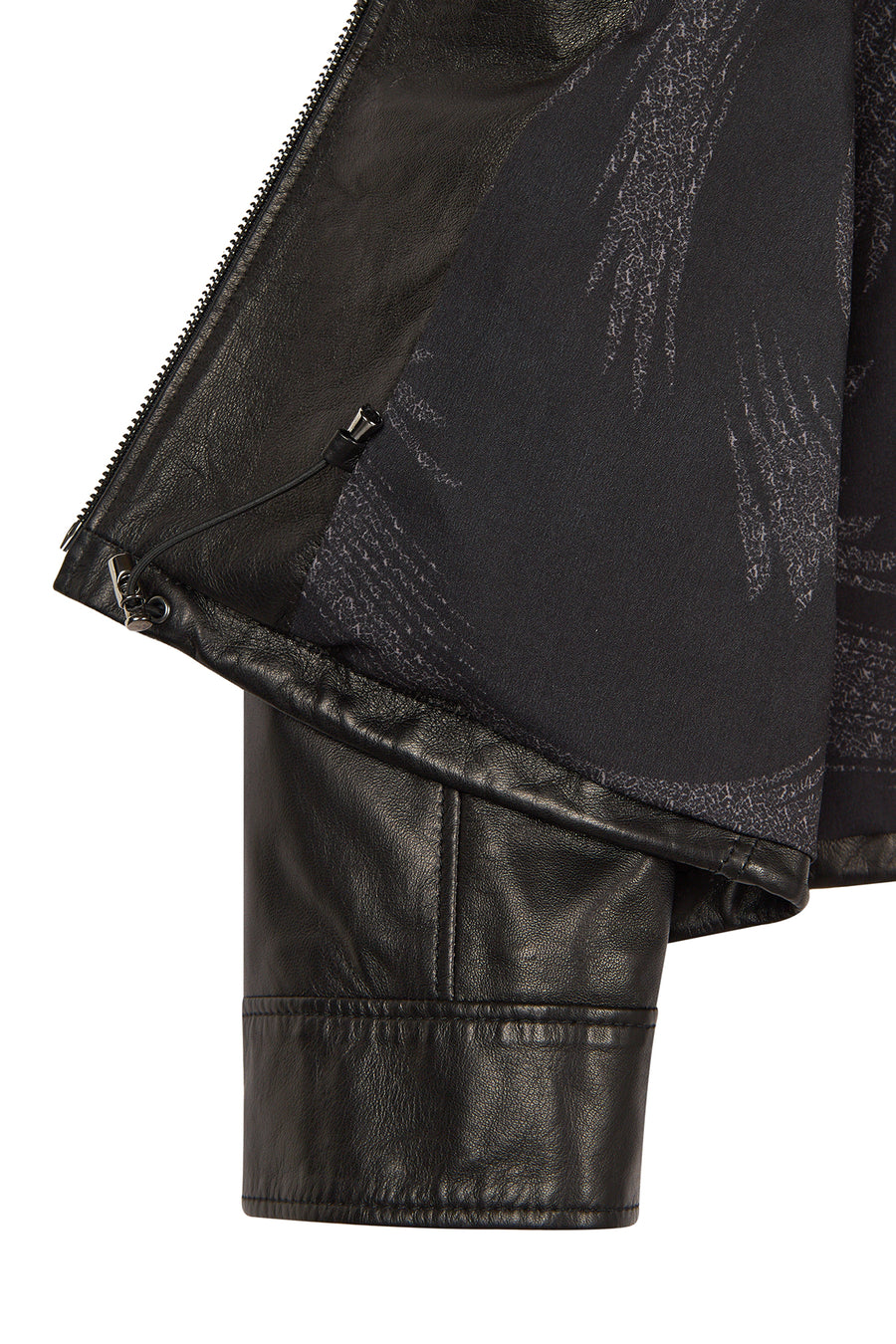 Miami Woman Black Oversize Short Leather Jacket