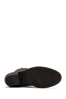 Women's Brown Suede Leather Cowboy Boots | Derimod