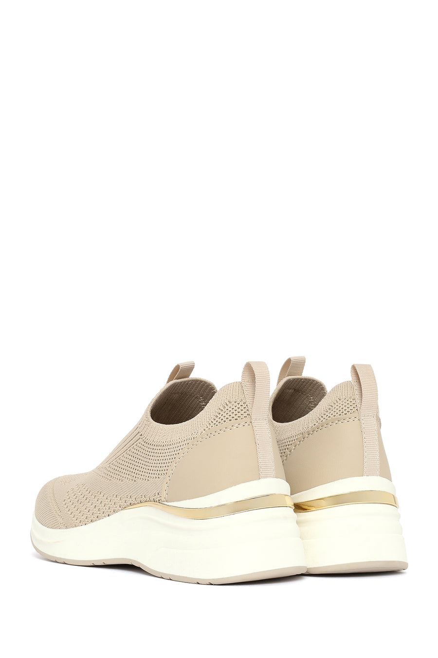 Derimod Zero Women's Beige Thick-Soled Fabric Sneakers