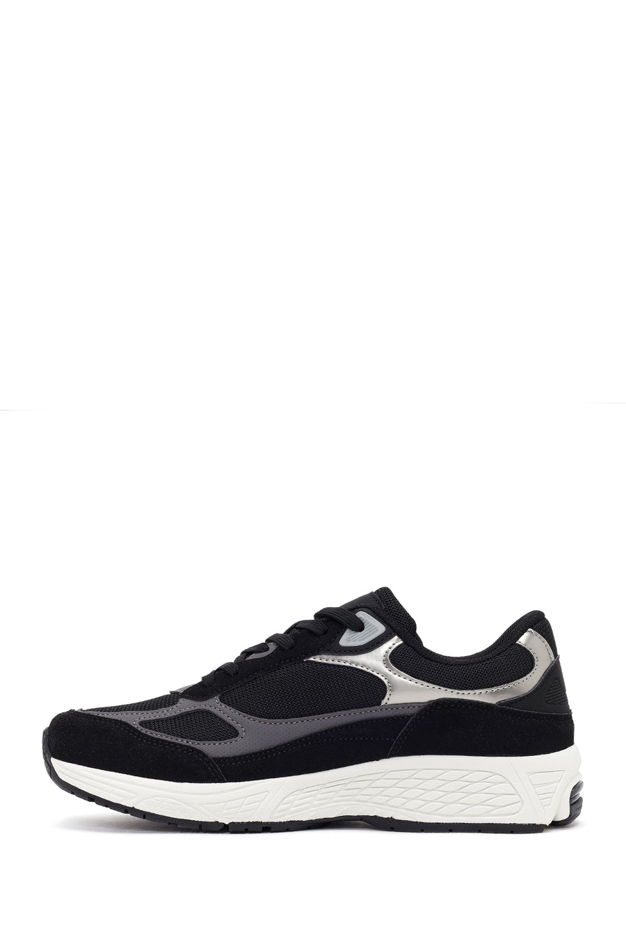 Male Black Thick-Soled Lace-Up Sneaker