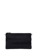 Woman Black Chain-Strap Patterned Clutch Bag | Derimod