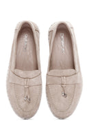 Women's Beige Suede Leather Comfort Loafer | Derimod