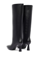 Woman Black Heels Leather Boot | Derimod