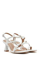 Women's White Back Tie Thin Heel Sandals | Derimod