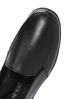 Women's Black Leather Comfort Loafer | Derimod